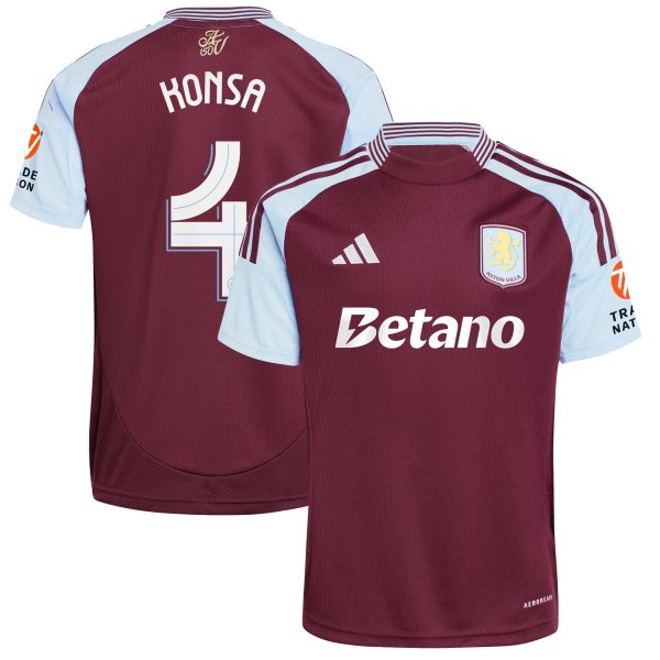 aston villa adidas home shirt 2024-25 with konsa 4 cup printing Collection | Official Aston Villa FC Gear Online