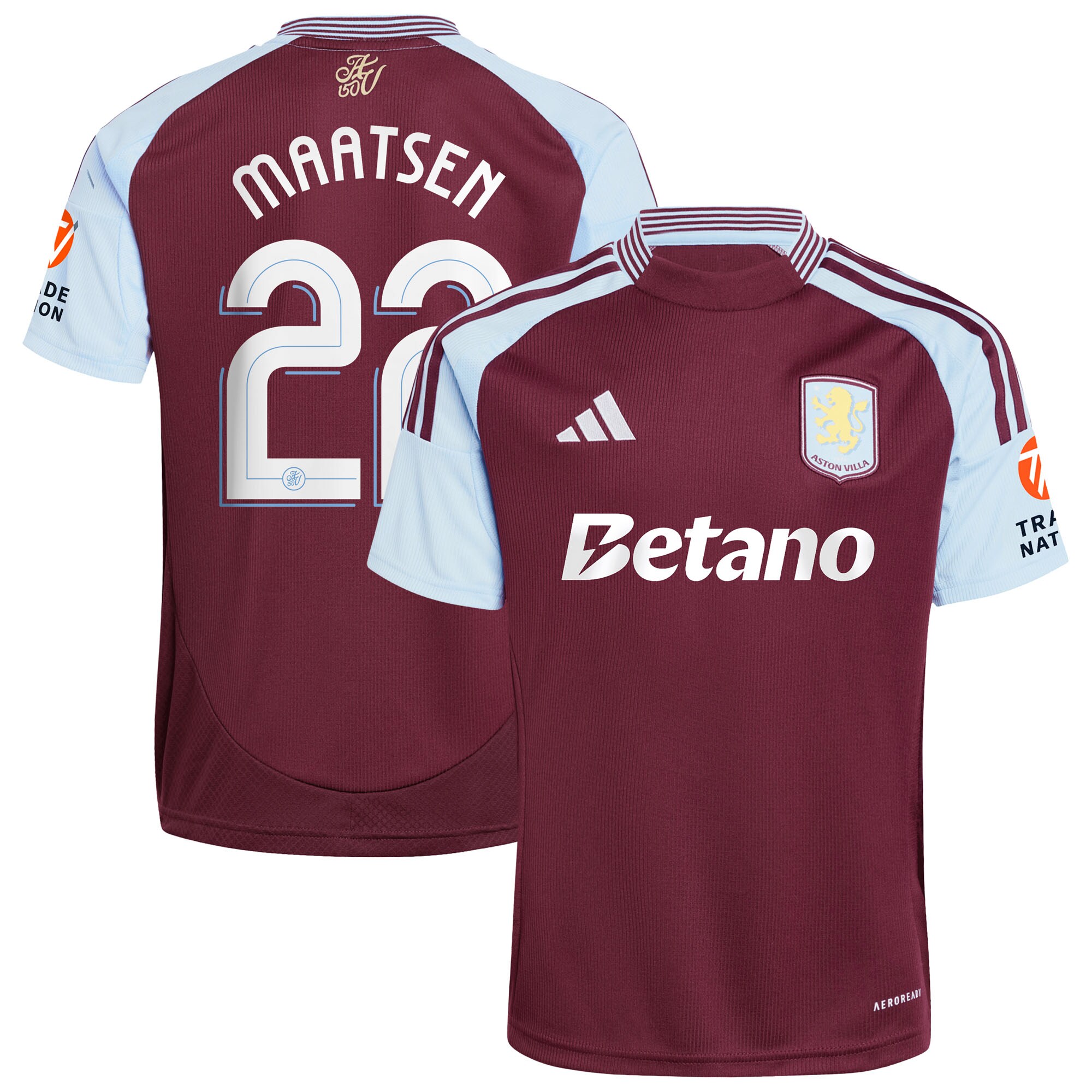 aston villa adidas home shirt 2024-25 with maatsen 22 cup printing Collection | Official Aston Villa FC Gear Online