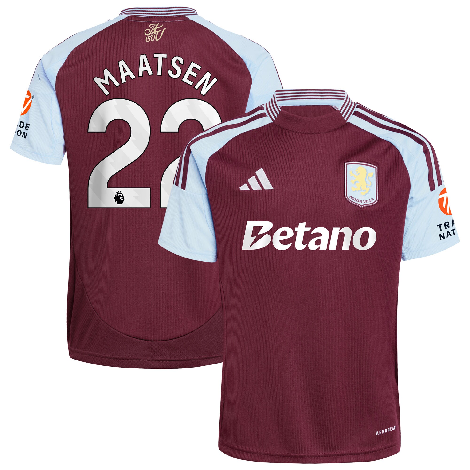 aston villa adidas home shirt 2024-25 with maatsen 22 printing Collection | Official Aston Villa FC Gear Online