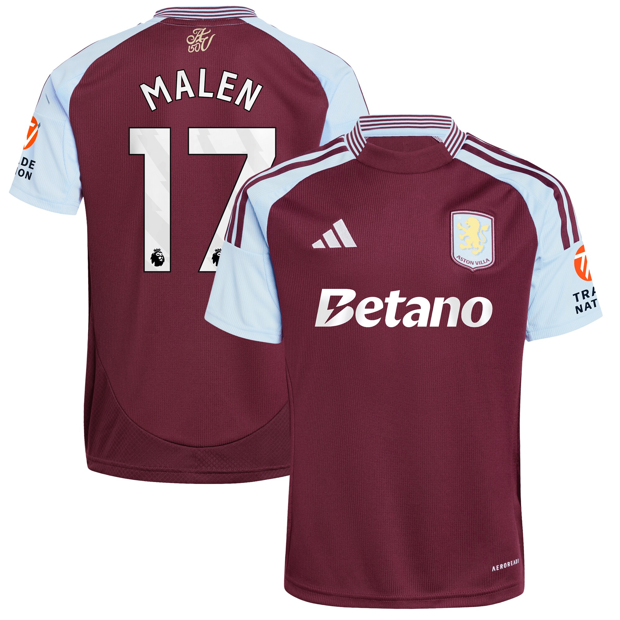 aston villa adidas home shirt 2024-25 with malen 17 printing Collection | Official Aston Villa FC Gear Online