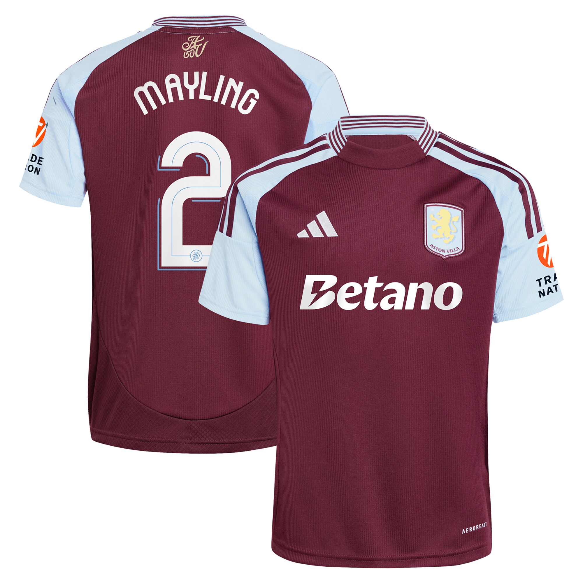 aston villa adidas home shirt 2024-25 with mayling 2 cup printing Collection | Official Aston Villa FC Gear Online