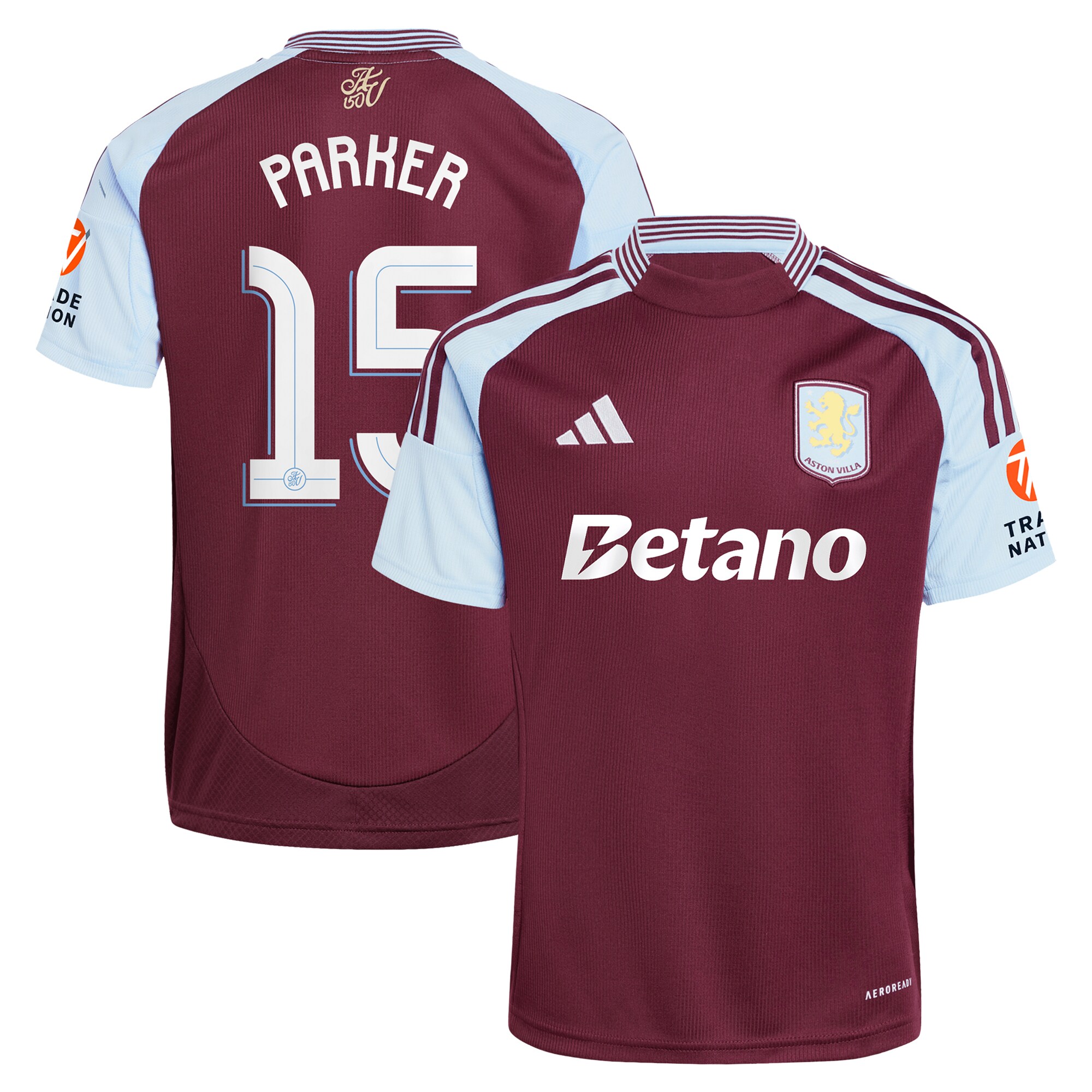 aston villa adidas home shirt 2024-25 with parker 15 cup printing Collection | Official Aston Villa FC Gear Online