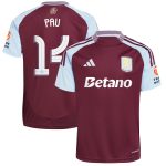 aston villa adidas home shirt 2024-25 with pau 14 cup printing Collection | Official Aston Villa FC Gear Online