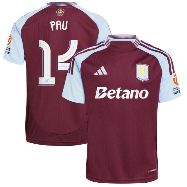 aston villa adidas home shirt 2024-25 with pau 14 cup printing Collection | Official Aston Villa FC Gear Online