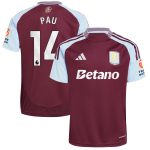 aston villa adidas home shirt 2024-25 with pau 14 printing Collection | Official Aston Villa FC Gear Online