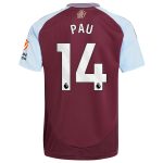 aston villa adidas home shirt 2024-25 with pau 14 printing Collection | Official Aston Villa FC Gear Online