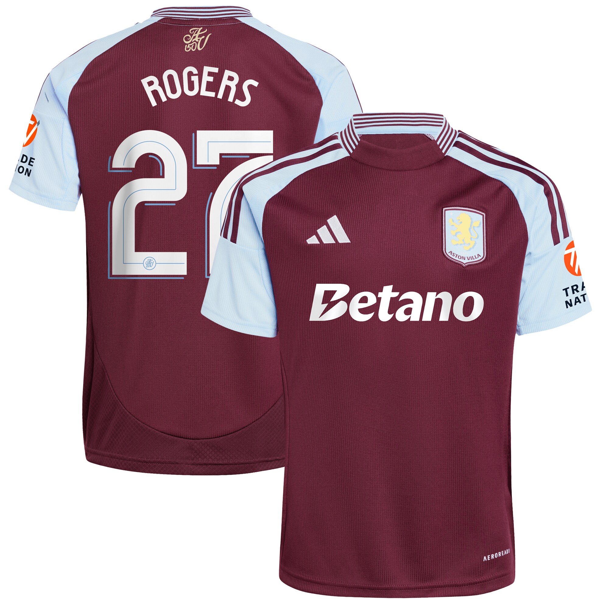 aston villa adidas home shirt 2024-25 with rogers 27 cup printing Collection | Official Aston Villa FC Gear Online