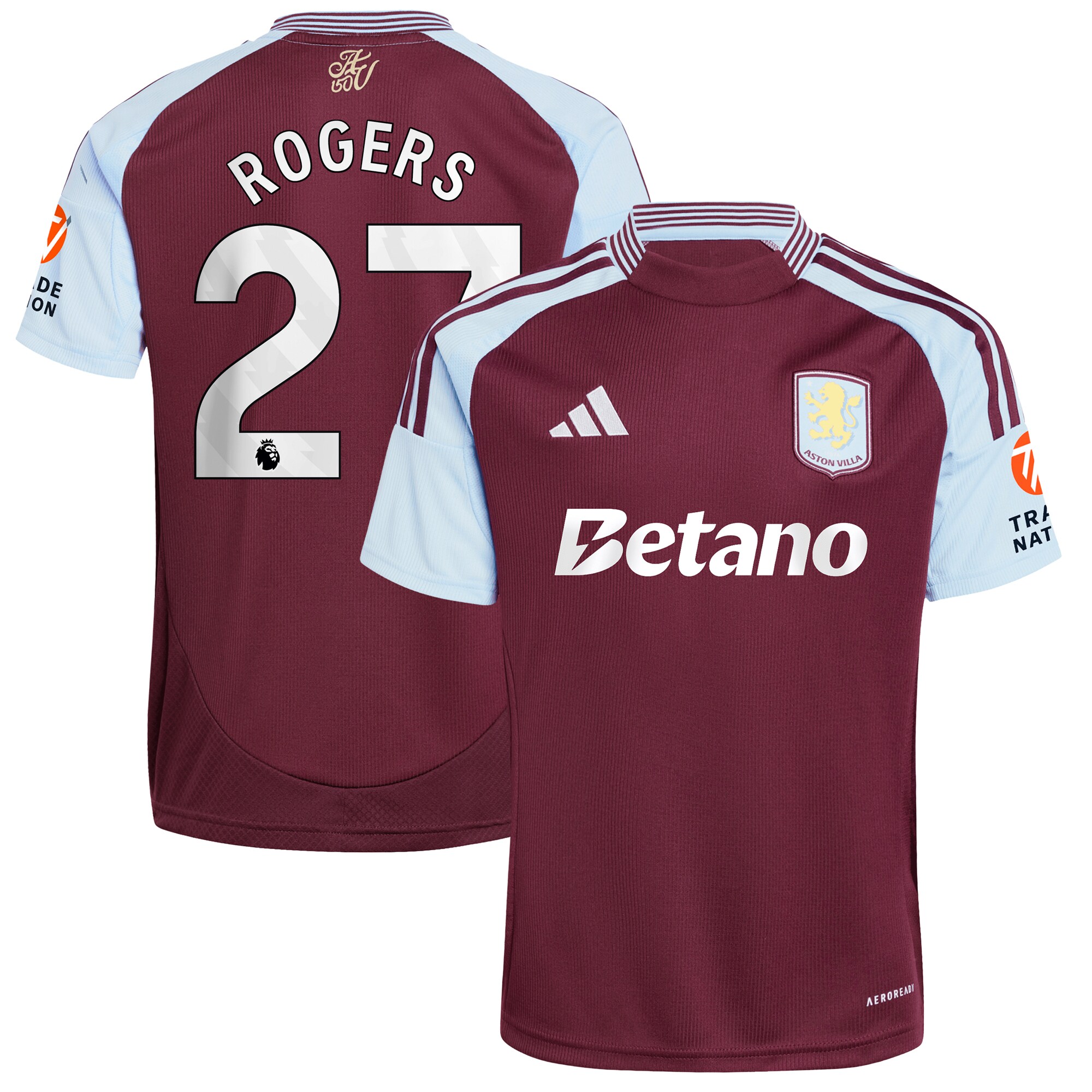 aston villa adidas home shirt 2024-25 with rogers 27 printing Collection | Official Aston Villa FC Gear Online