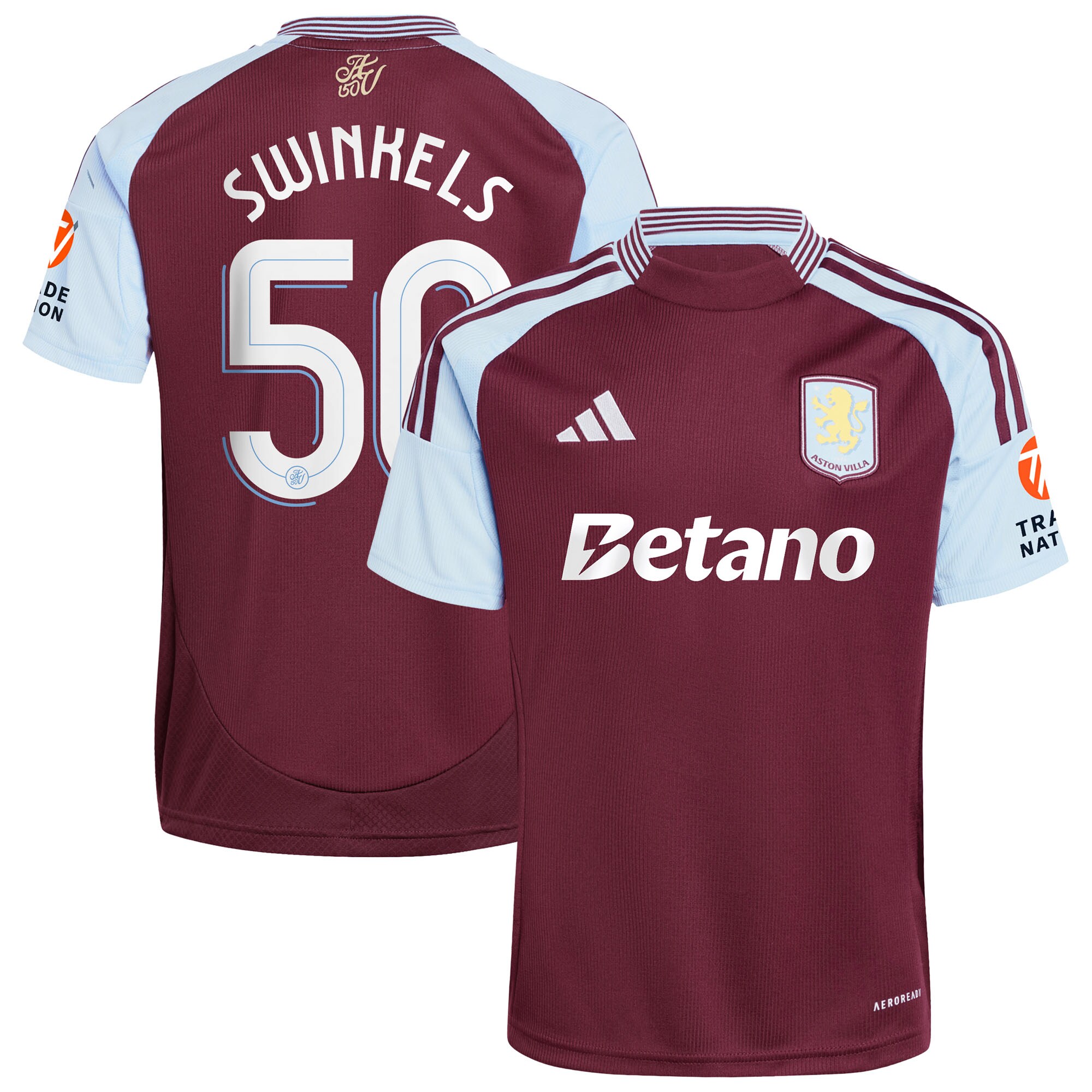 aston villa adidas home shirt 2024-25 with swinkels 50 cup printing Collection | Official Aston Villa FC Gear Online