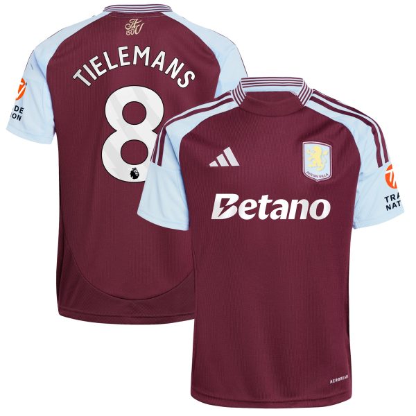 aston villa adidas home shirt 2024-25 with tielemans 8 printing Collection | Official Aston Villa FC Gear Online