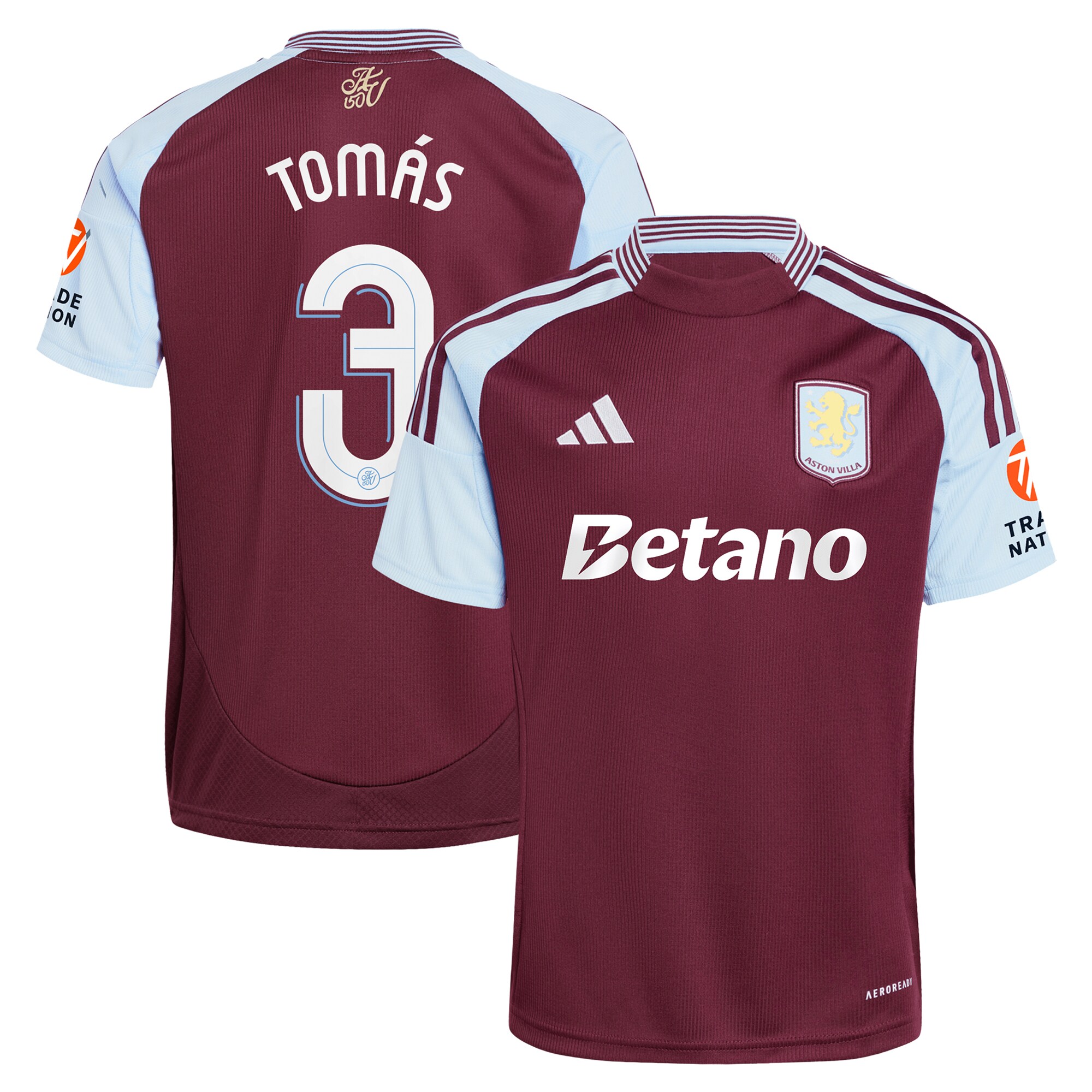 aston villa adidas home shirt 2024-25 with tomás 3 cup printing Collection | Official Aston Villa FC Gear Online