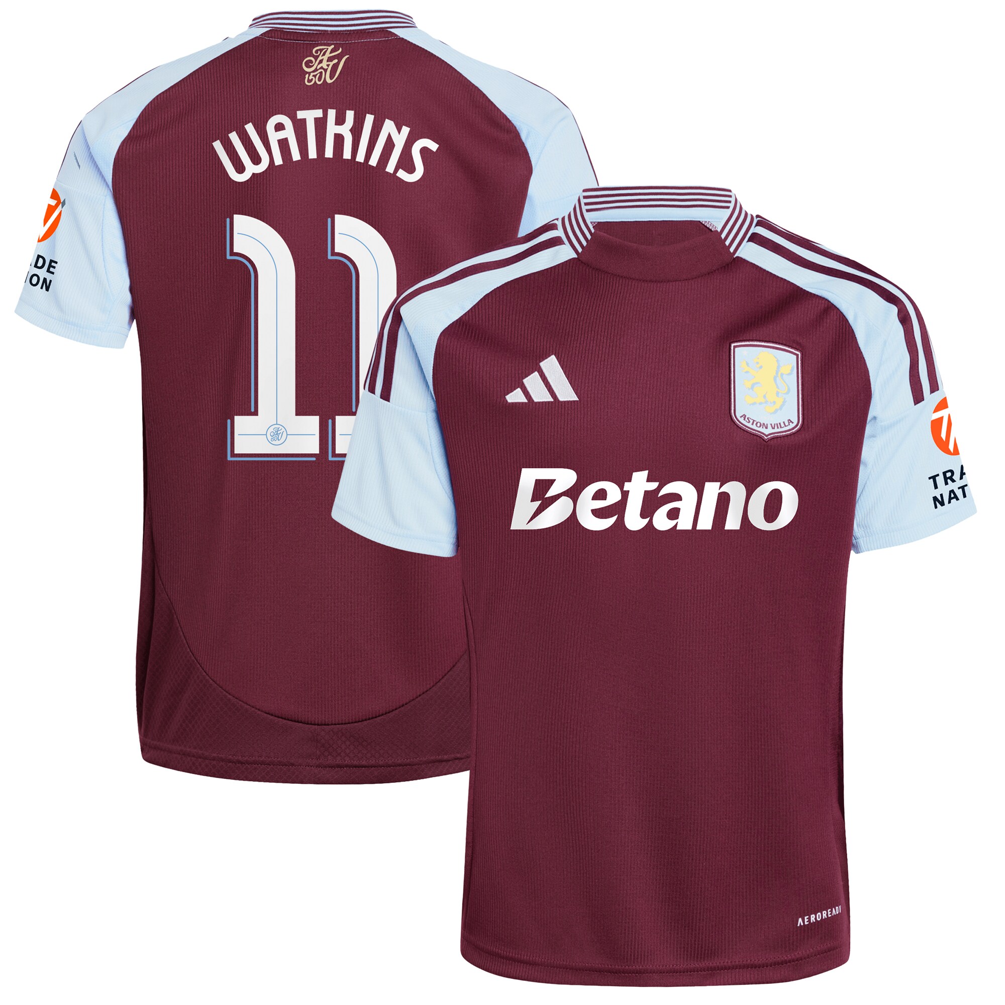 aston villa adidas home shirt 2024-25 with watkins 11 cup printing Collection | Official Aston Villa FC Gear Online