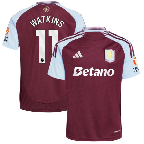 aston villa adidas home shirt 2024-25 with watkins 11 printing Collection | Official Aston Villa FC Gear Online