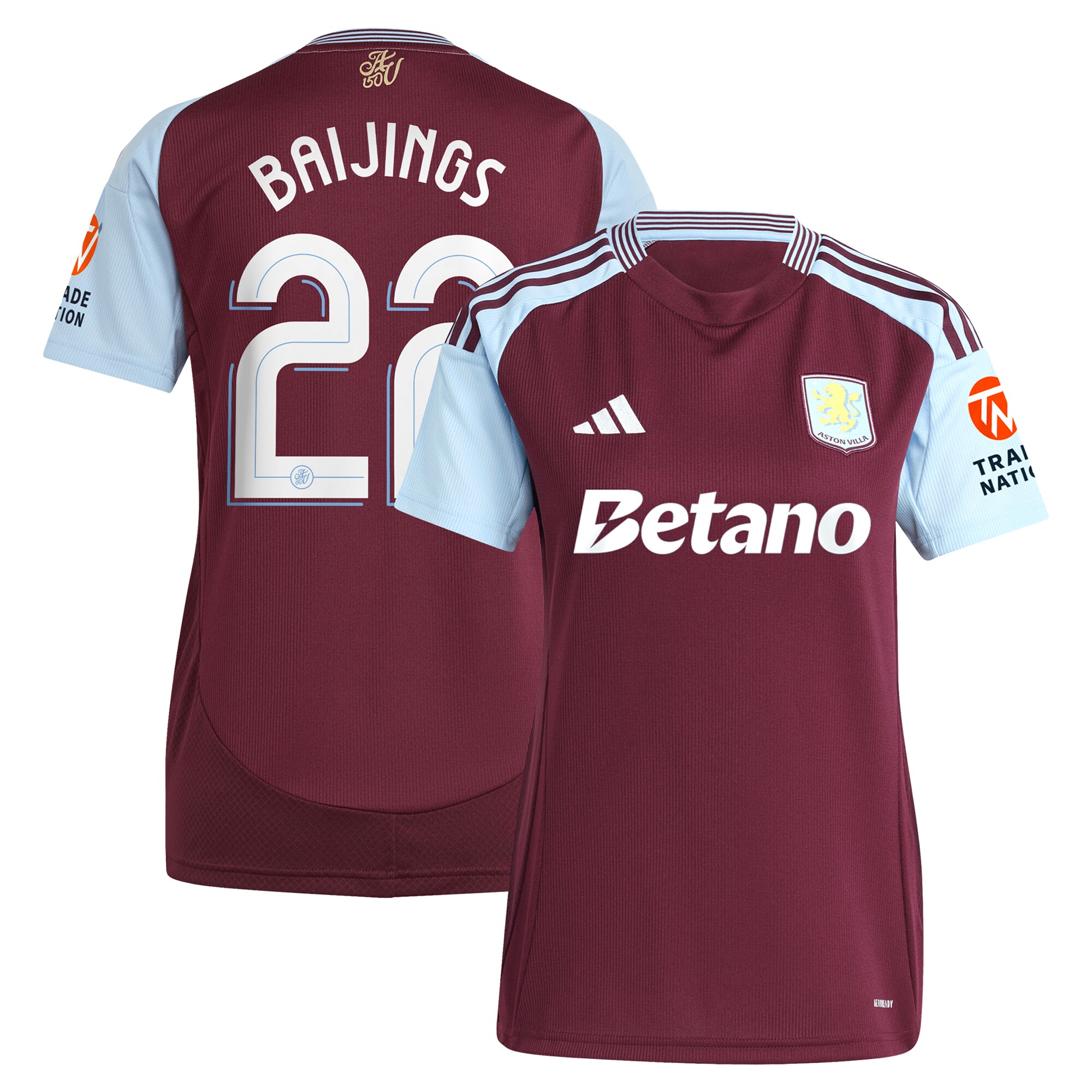 aston villa adidas home shirt 2024-25 – womens with baijings 22 cup printing Collection | Official Aston Villa FC Gear Online