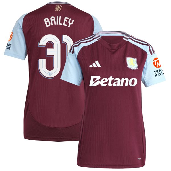 aston villa adidas home shirt 2024-25 – womens with bailey 31 cup printing Collection | Official Aston Villa FC Gear Online