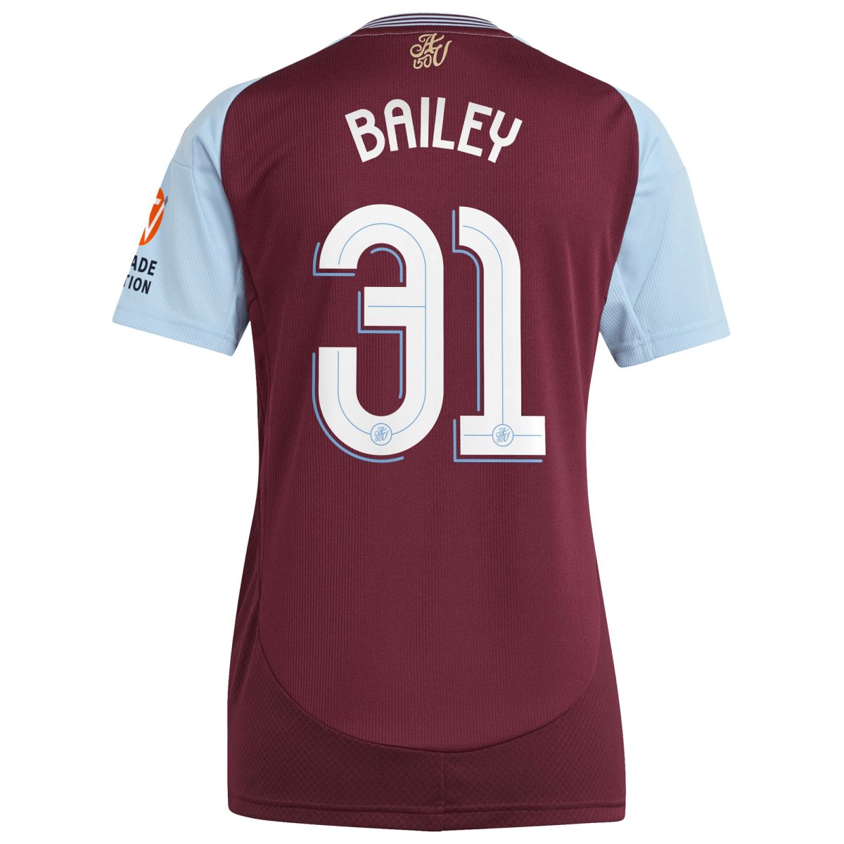aston villa adidas home shirt 2024-25 – womens with bailey 31 cup printing Collection | Official Aston Villa FC Gear Online