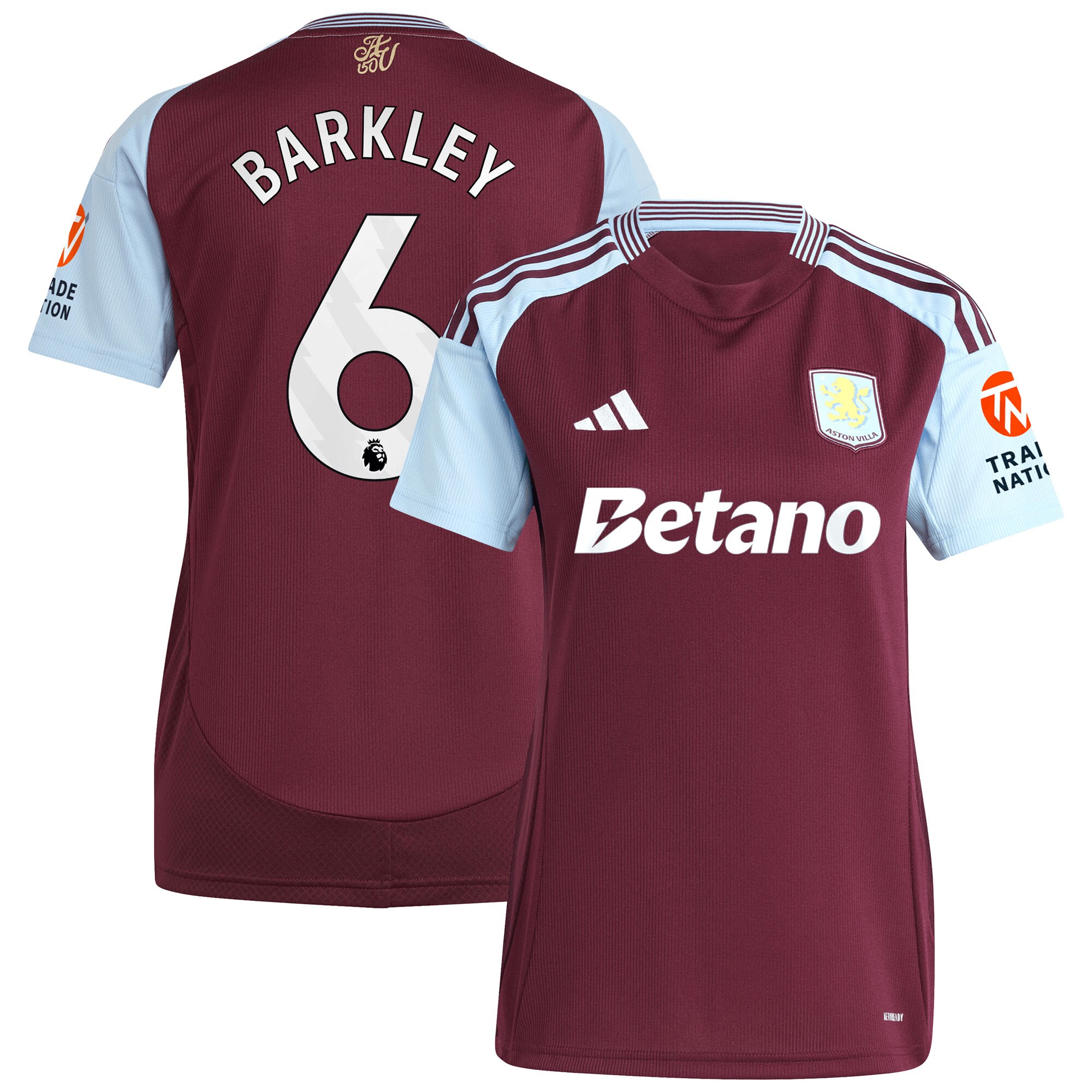 aston villa adidas home shirt 2024-25 – womens with barkley 6 printing Collection | Official Aston Villa FC Gear Online