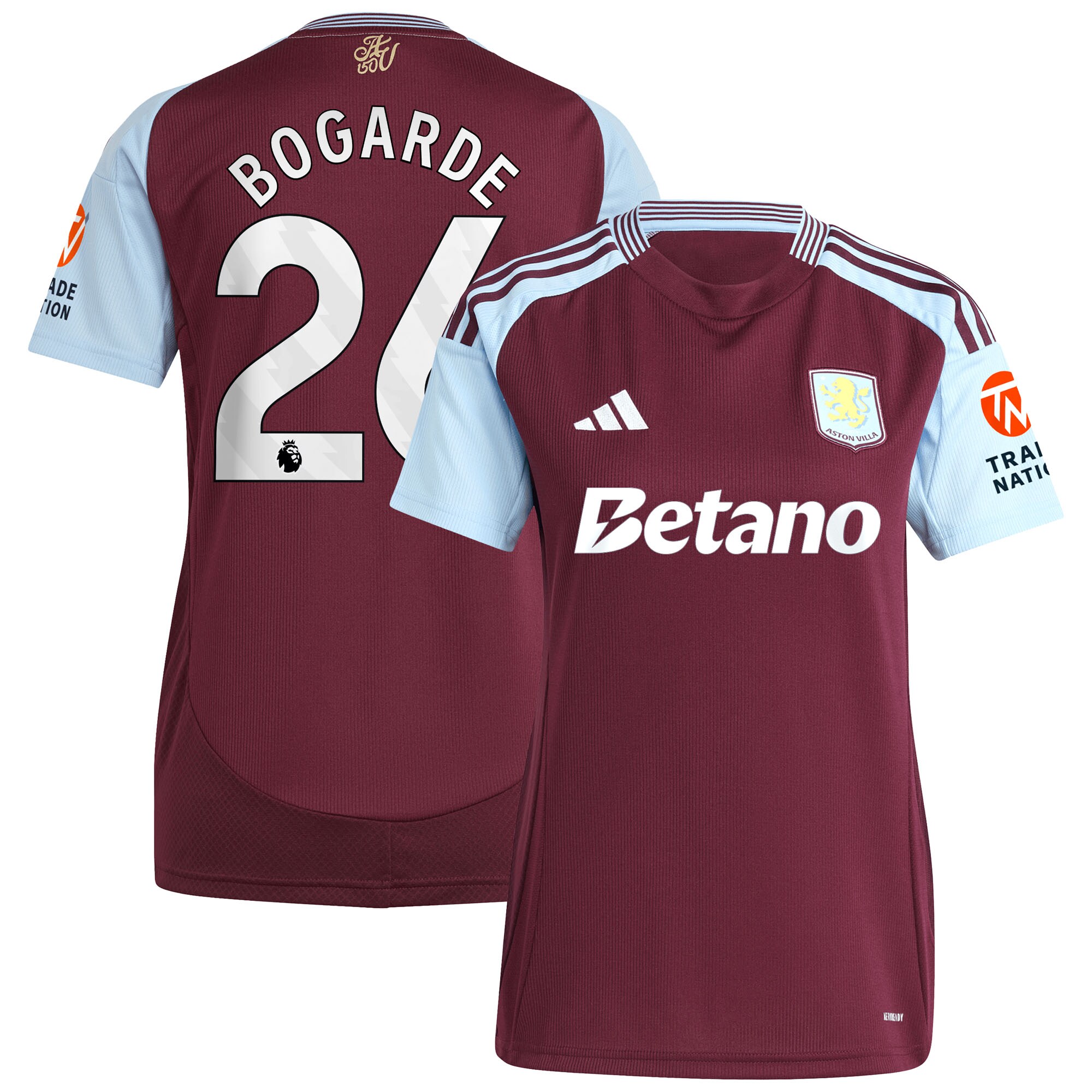 aston villa adidas home shirt 2024-25 – womens with bogarde 26 printing Collection | Official Aston Villa FC Gear Online