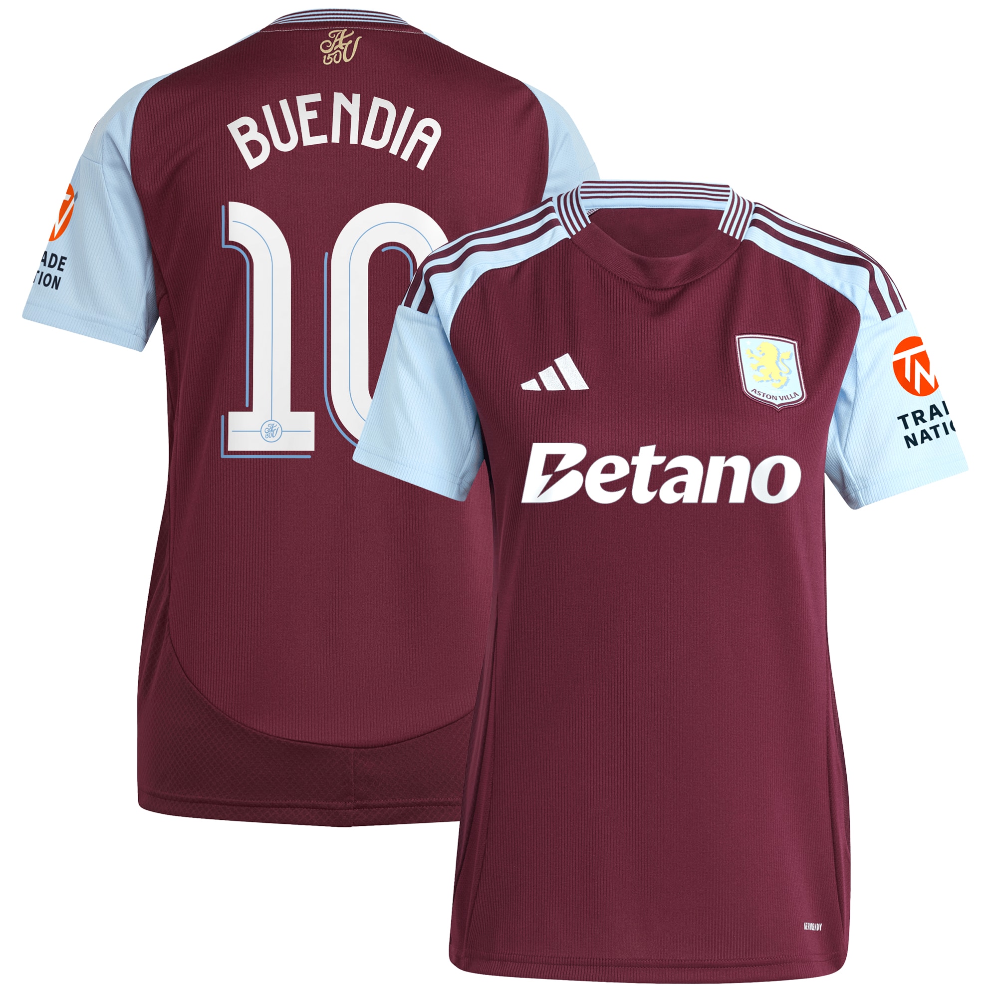aston villa adidas home shirt 2024-25 – womens with buendia 10 cup printing Collection | Official Aston Villa FC Gear Online