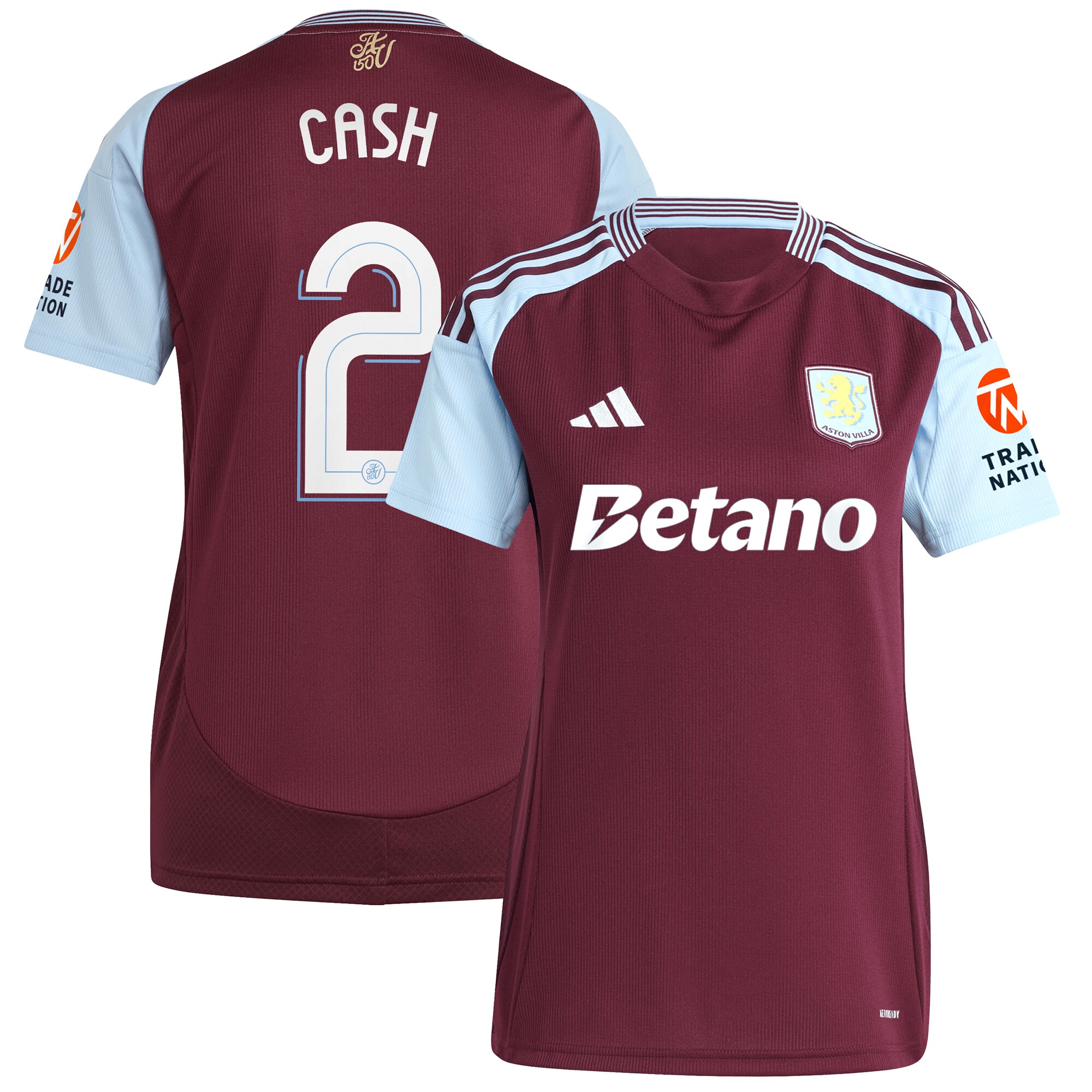 aston villa adidas home shirt 2024-25 – womens with cash 2 cup printing Collection | Official Aston Villa FC Gear Online