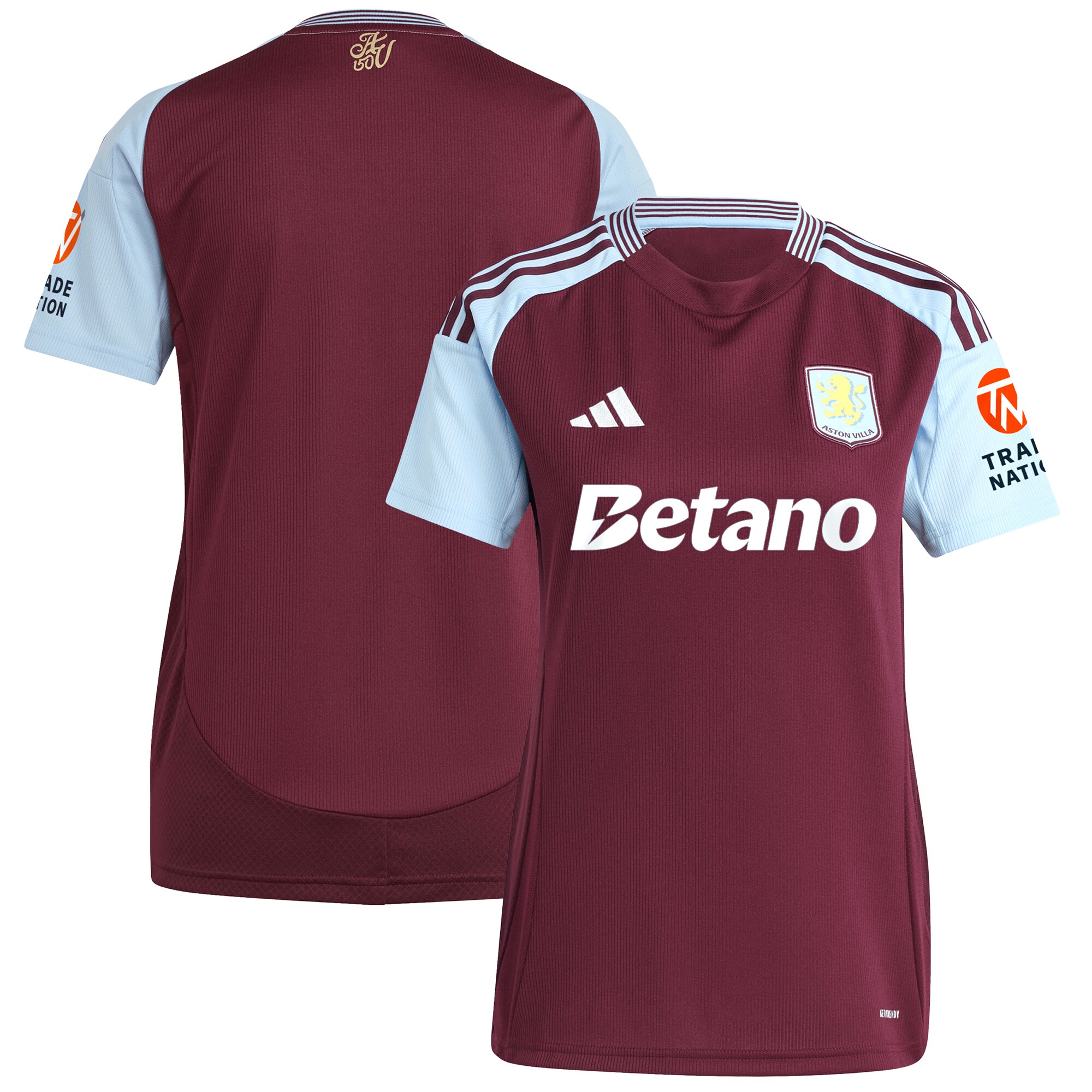 aston villa adidas home shirt 2024-25 – womens with custom printing Collection | Official Aston Villa FC Gear Online