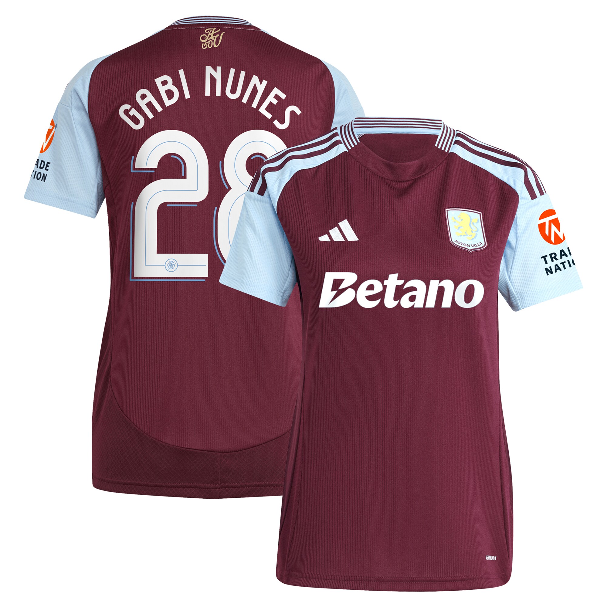 aston villa adidas home shirt 2024-25 – womens with gabi nunes 28 cup printing Collection | Official Aston Villa FC Gear Online