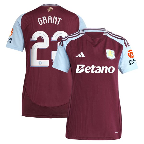 aston villa adidas home shirt 2024-25 – womens with grant 23 cup printing Collection | Official Aston Villa FC Gear Online
