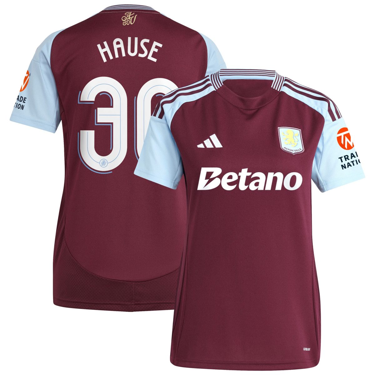 aston villa adidas home shirt 2024-25 – womens with hause 30 cup printing Collection | Official Aston Villa FC Gear Online