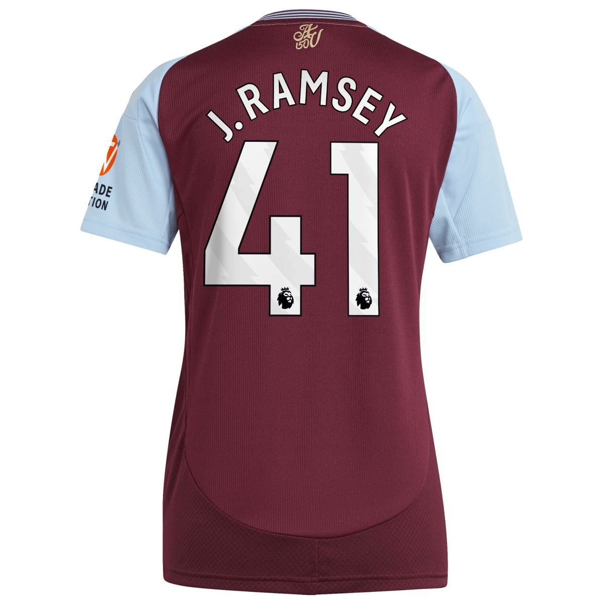 aston villa adidas home shirt 2024-25 – womens with j. ramsey 41 printing Collection | Official Aston Villa FC Gear Online