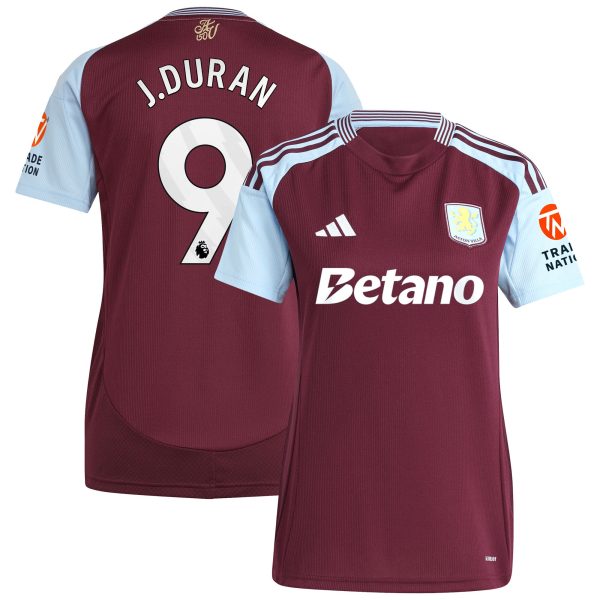 aston villa adidas home shirt 2024-25 – womens with j.duran 9 printing Collection | Official Aston Villa FC Gear Online