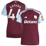 aston villa adidas home shirt 2024-25 – womens with kamara 44 printing Collection | Official Aston Villa FC Gear Online