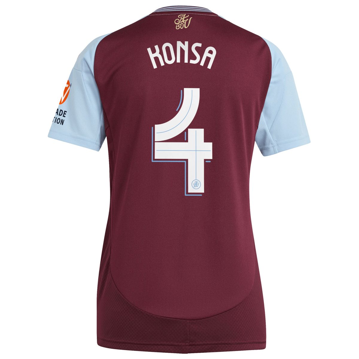 aston villa adidas home shirt 2024-25 – womens with konsa 4 cup printing Collection | Official Aston Villa FC Gear Online