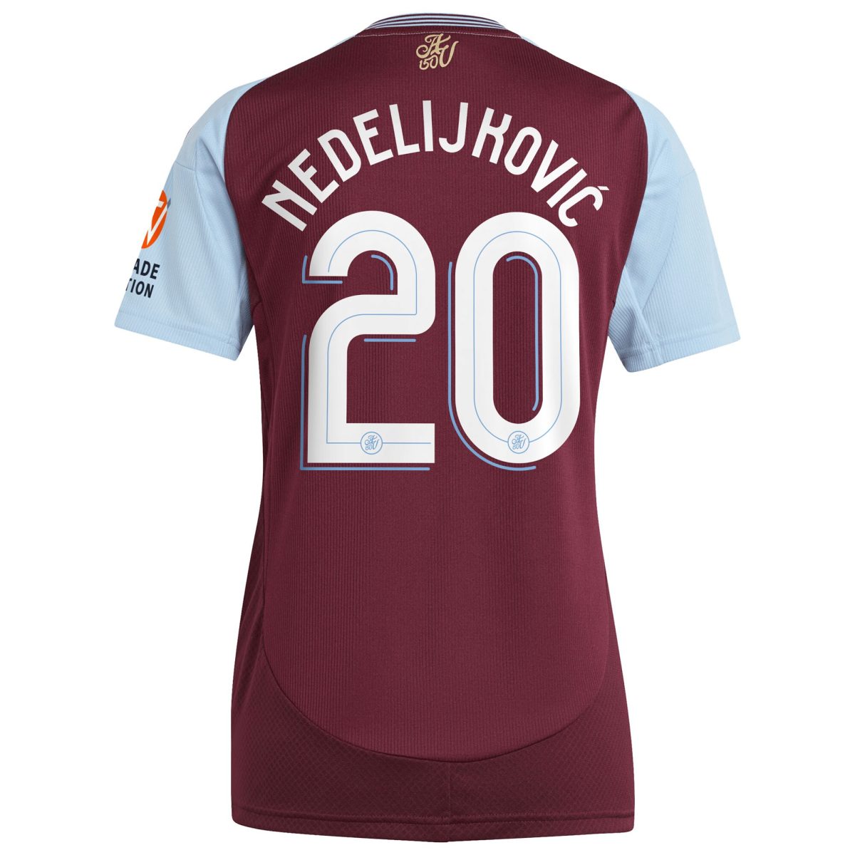 aston villa adidas home shirt 2024-25 – womens with nedeljković 20 cup printing Collection | Official Aston Villa FC Gear Online