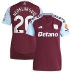 aston villa adidas home shirt 2024-25 – womens with nedeljković 20 printing Collection | Official Aston Villa FC Gear Online