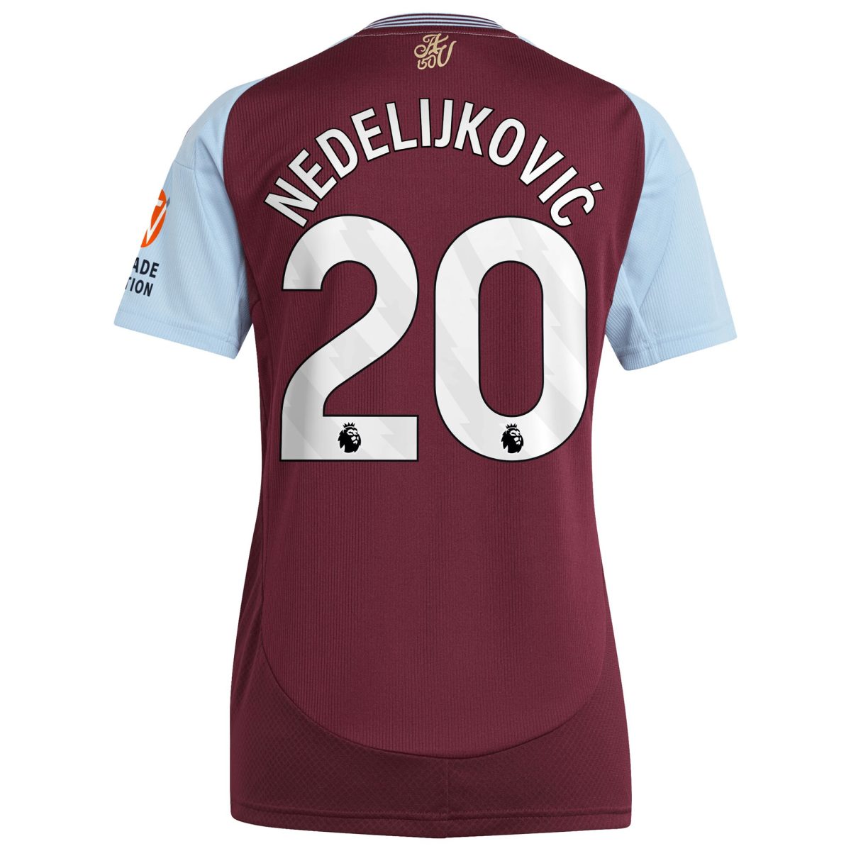 aston villa adidas home shirt 2024-25 – womens with nedeljković 20 printing Collection | Official Aston Villa FC Gear Online
