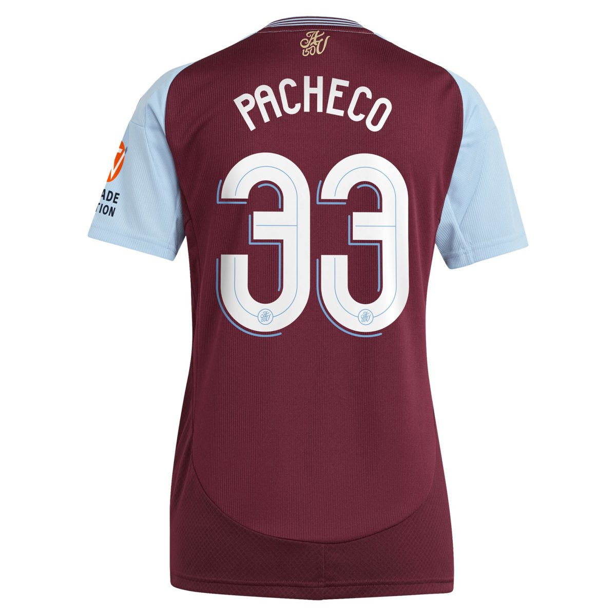 aston villa adidas home shirt 2024-25 – womens with pacheco 33 cup printing Collection | Official Aston Villa FC Gear Online