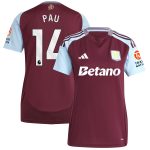 aston villa adidas home shirt 2024-25 – womens with pau 14 printing Collection | Official Aston Villa FC Gear Online