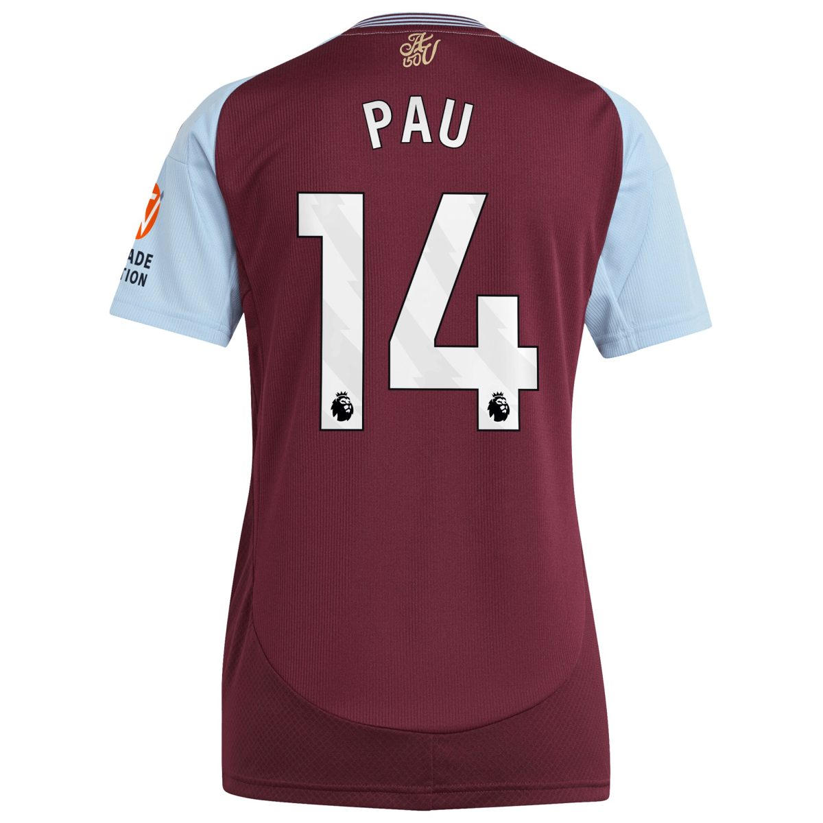 aston villa adidas home shirt 2024-25 – womens with pau 14 printing Collection | Official Aston Villa FC Gear Online