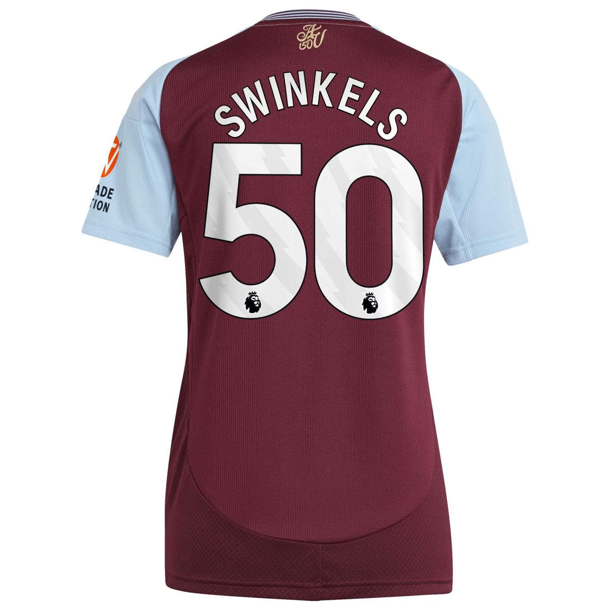 aston villa adidas home shirt 2024-25 – womens with swinkels 50 printing Collection | Official Aston Villa FC Gear Online