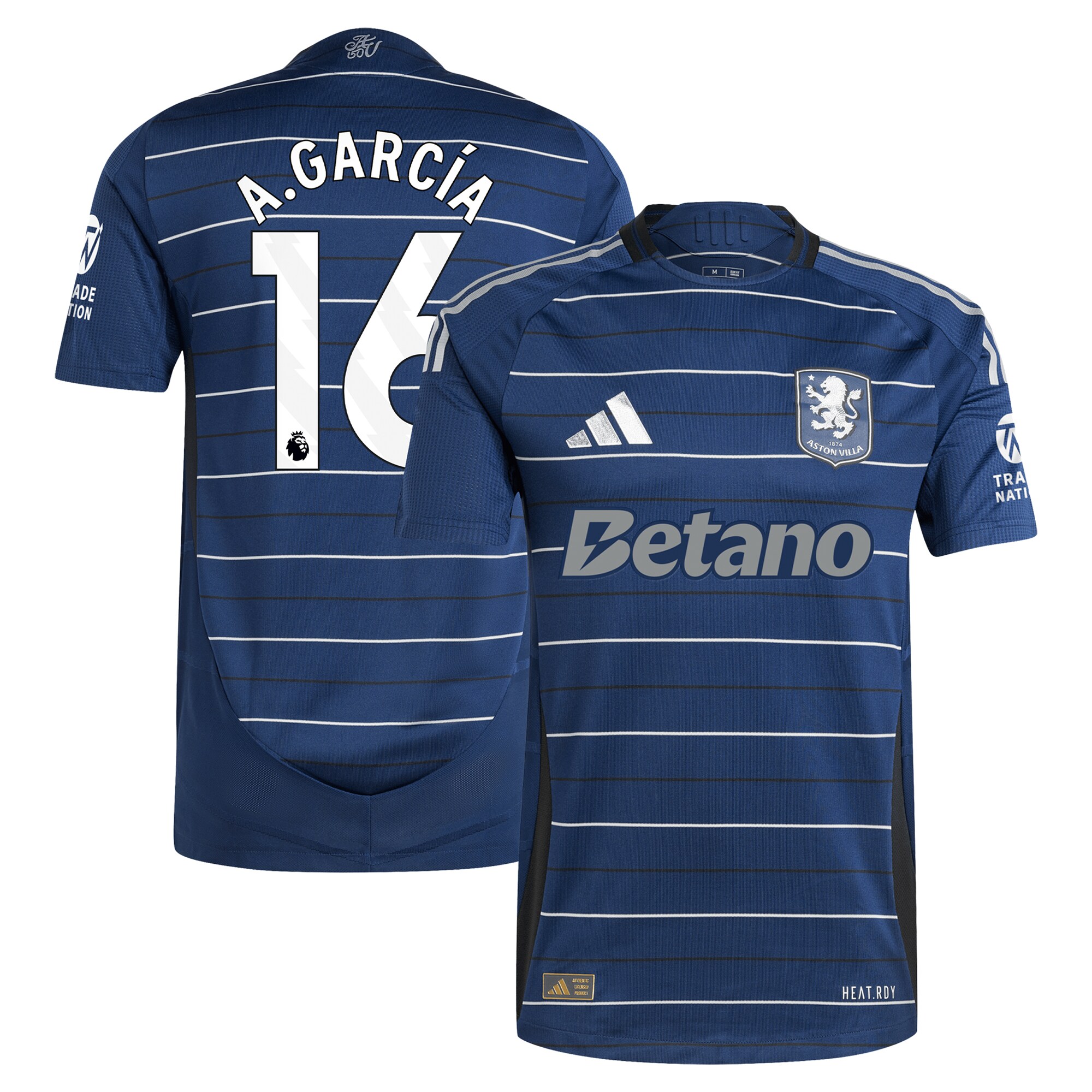 aston villa adidas third authentic shirt 2024-25 with a.garcía 16 printing Collection | Official Aston Villa FC Gear Online
