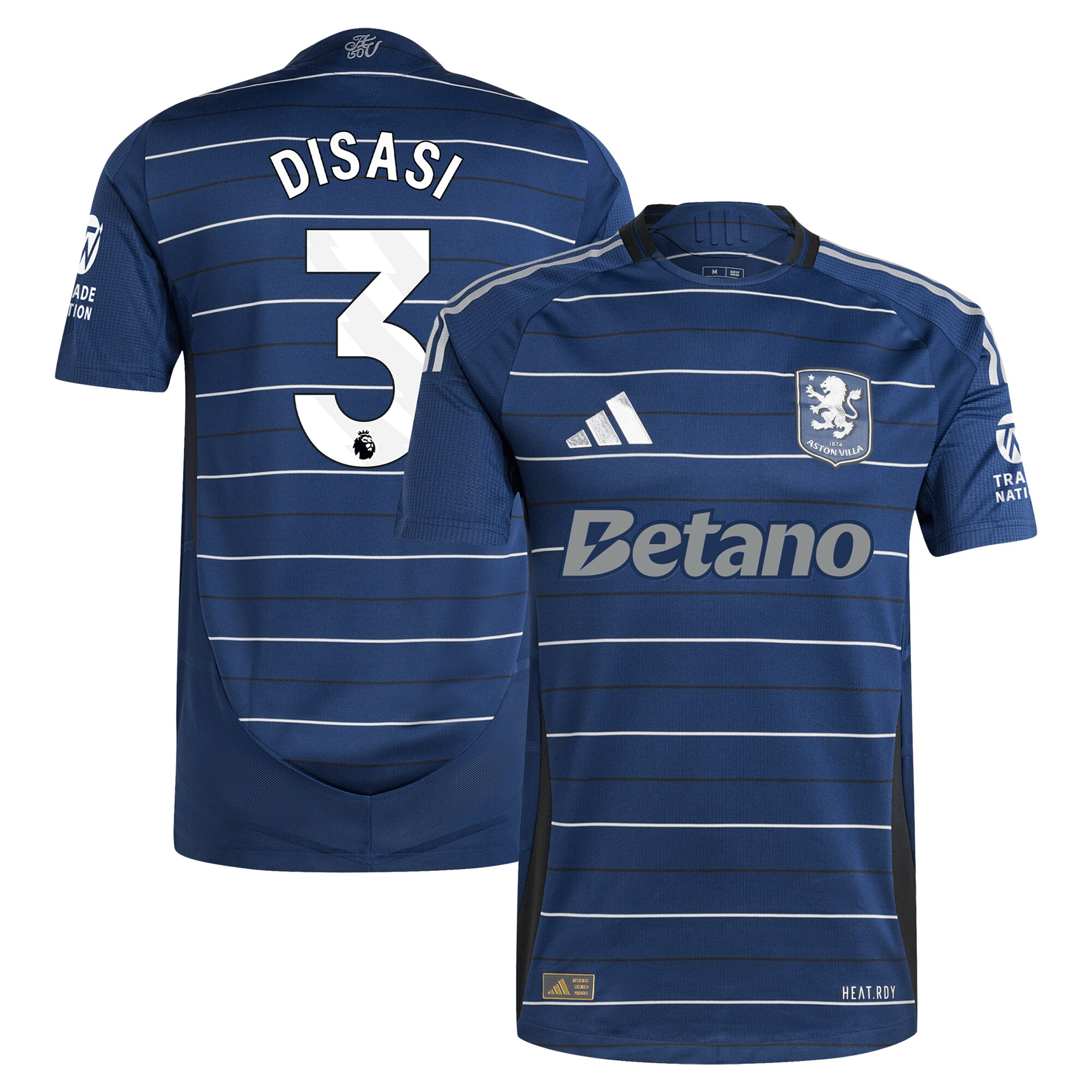 aston villa adidas third authentic shirt 2024-25 with disasi 3 printing Collection | Official Aston Villa FC Gear Online