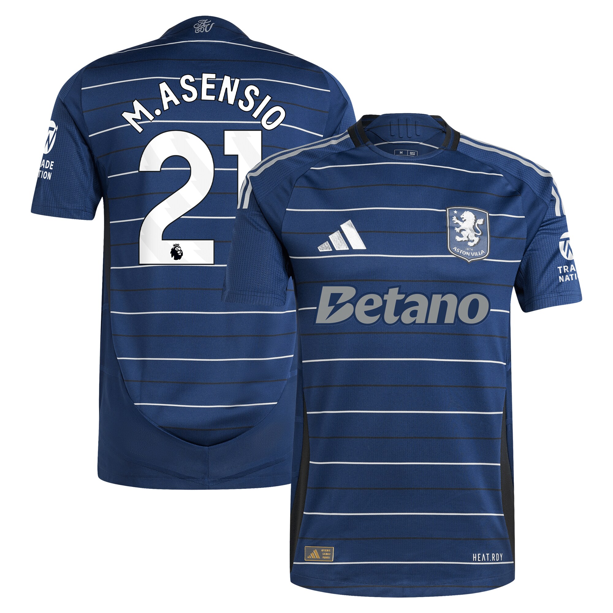 aston villa adidas third authentic shirt 2024-25 with m.asensio 21 printing Collection | Official Aston Villa FC Gear Online