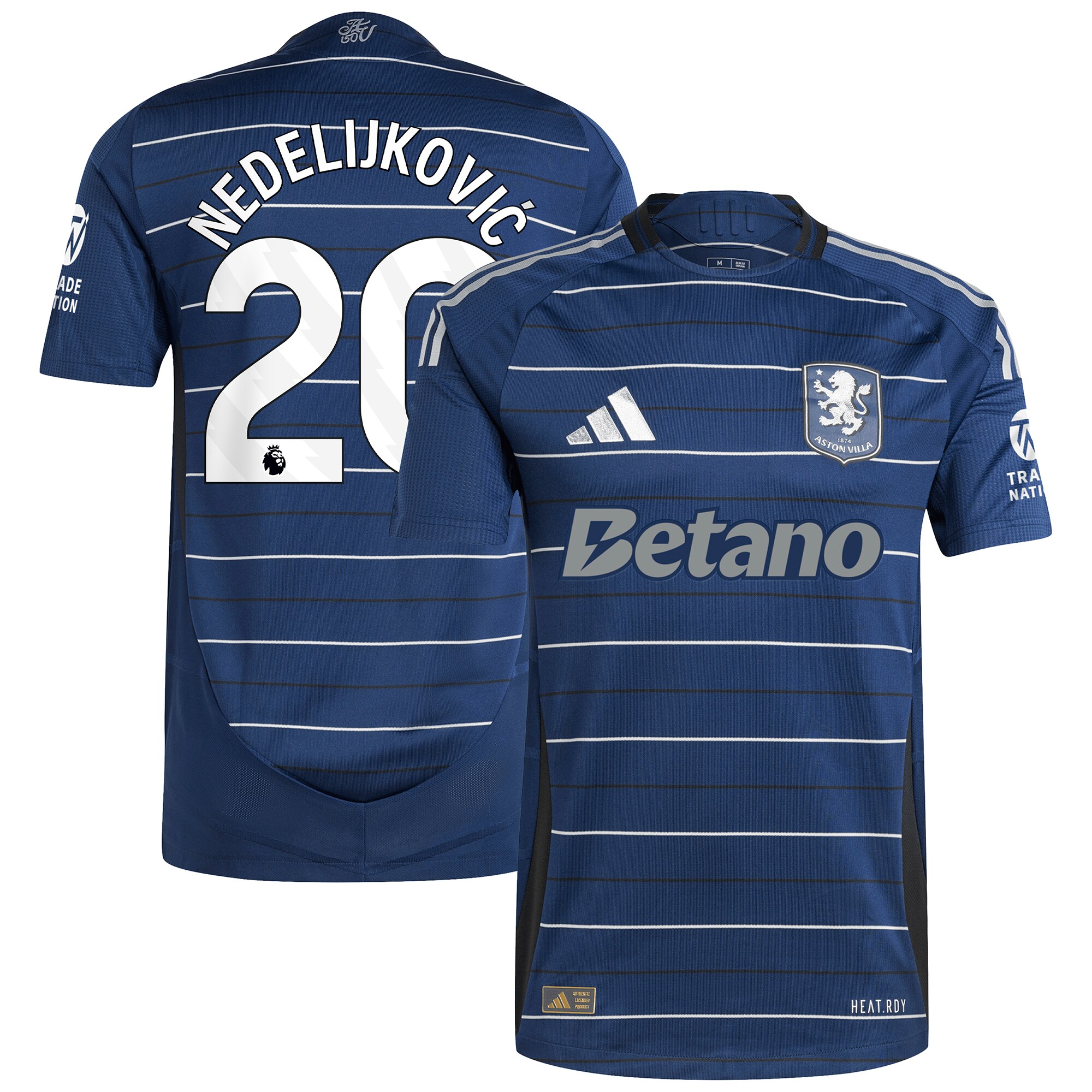 aston villa adidas third authentic shirt 2024-25 with nedeljković 20 printing Collection | Official Aston Villa FC Gear Online