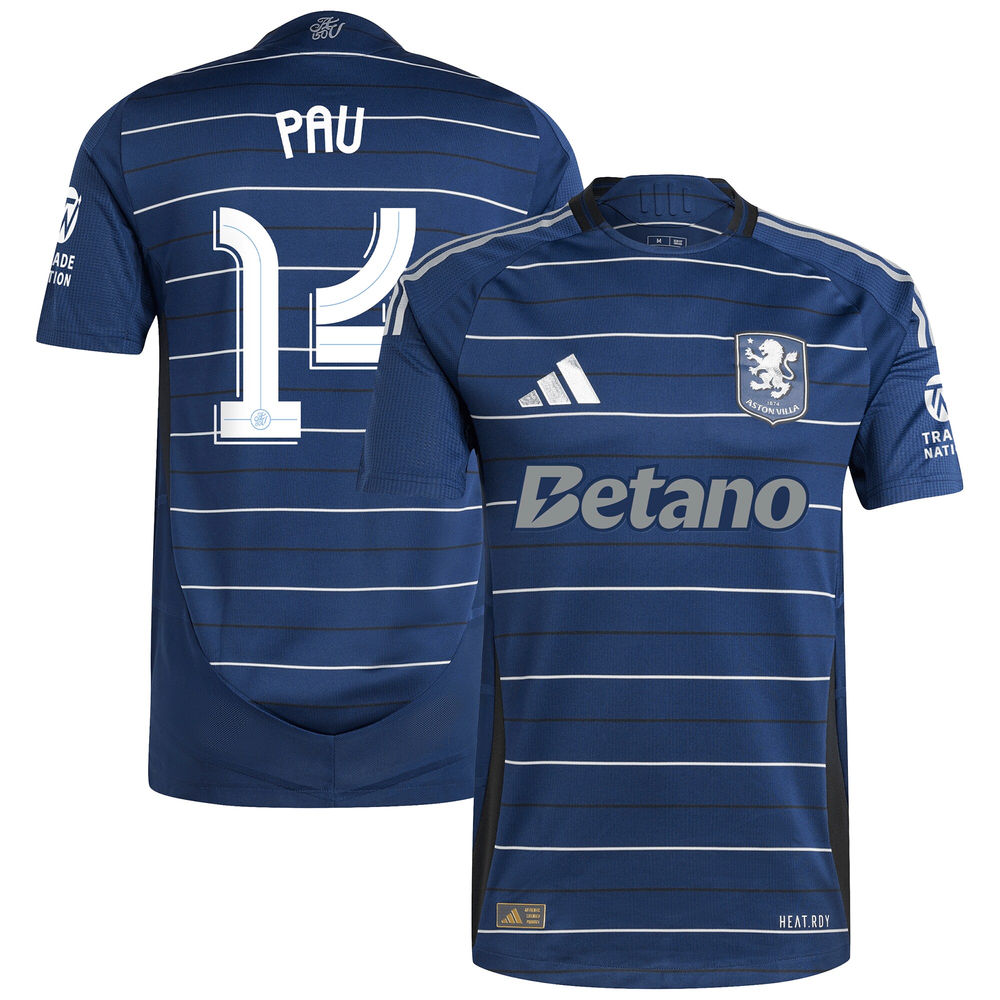 aston villa adidas third authentic shirt 2024-25 with pau 14 cup printing Collection | Official Aston Villa FC Gear Online