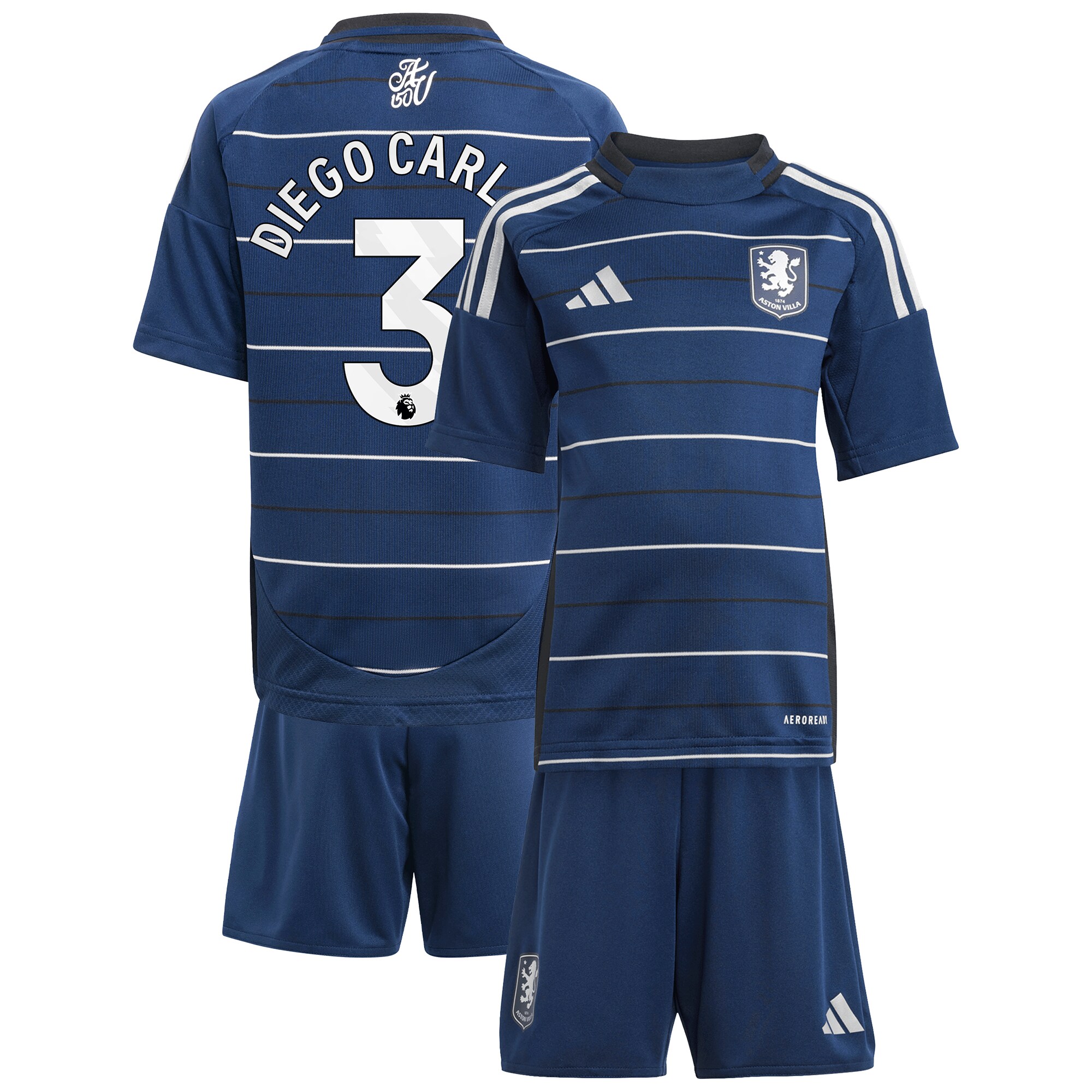 aston villa adidas third minikit 2024-25 with diego carlos 3 printing Collection | Official Aston Villa FC Gear Online