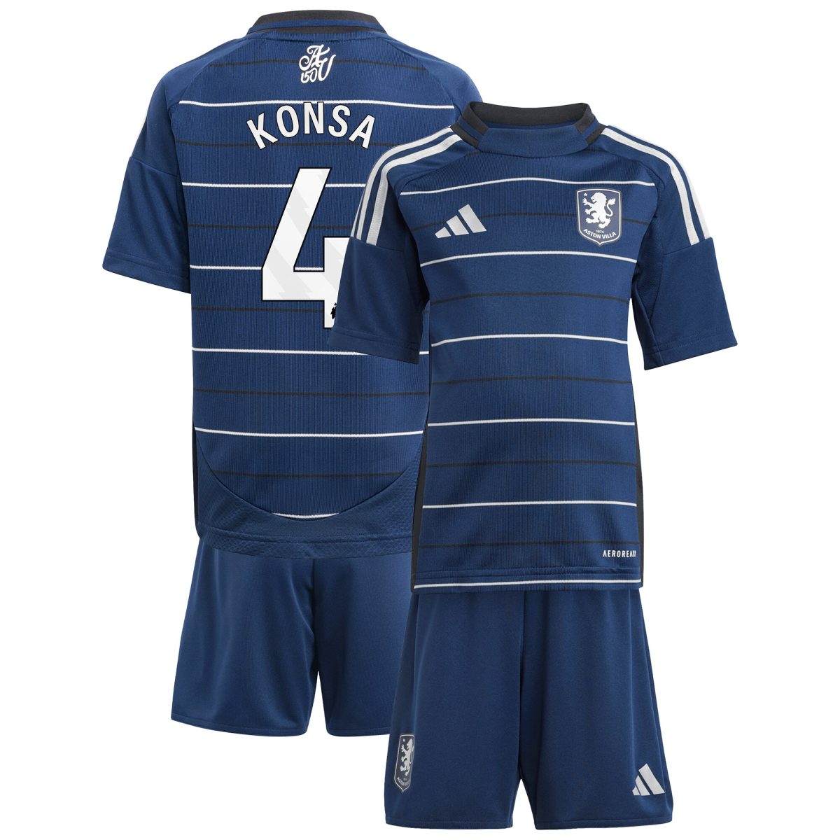 aston villa adidas third minikit 2024-25 with konsa 4 printing Collection | Official Aston Villa FC Gear Online
