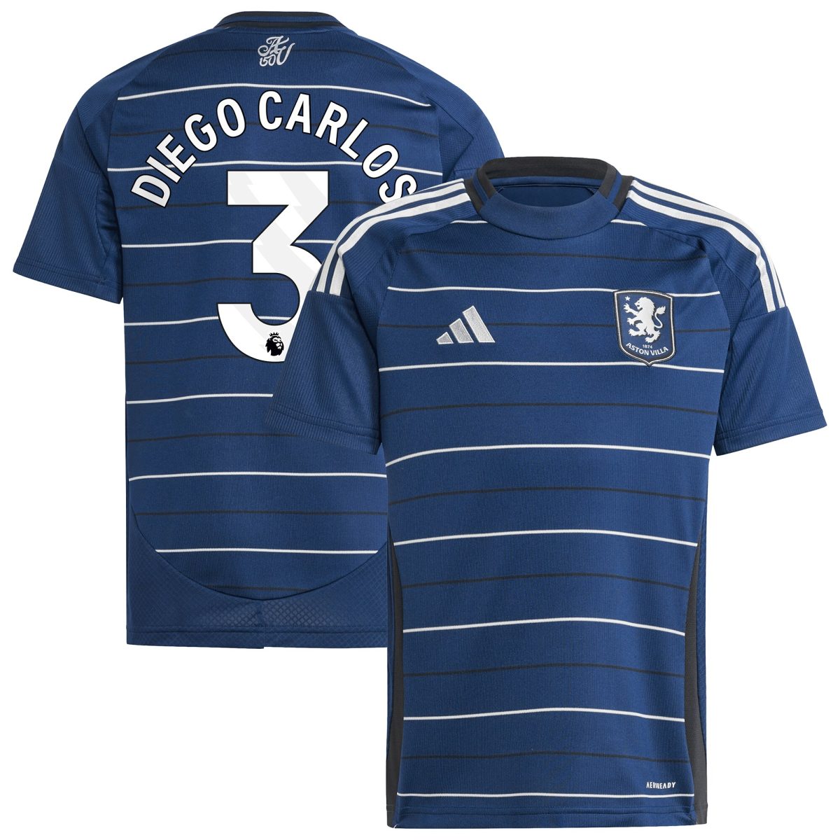 aston villa adidas third shirt 2024-25 – kids with diego carlos 3 printing Collection | Official Aston Villa FC Gear Online