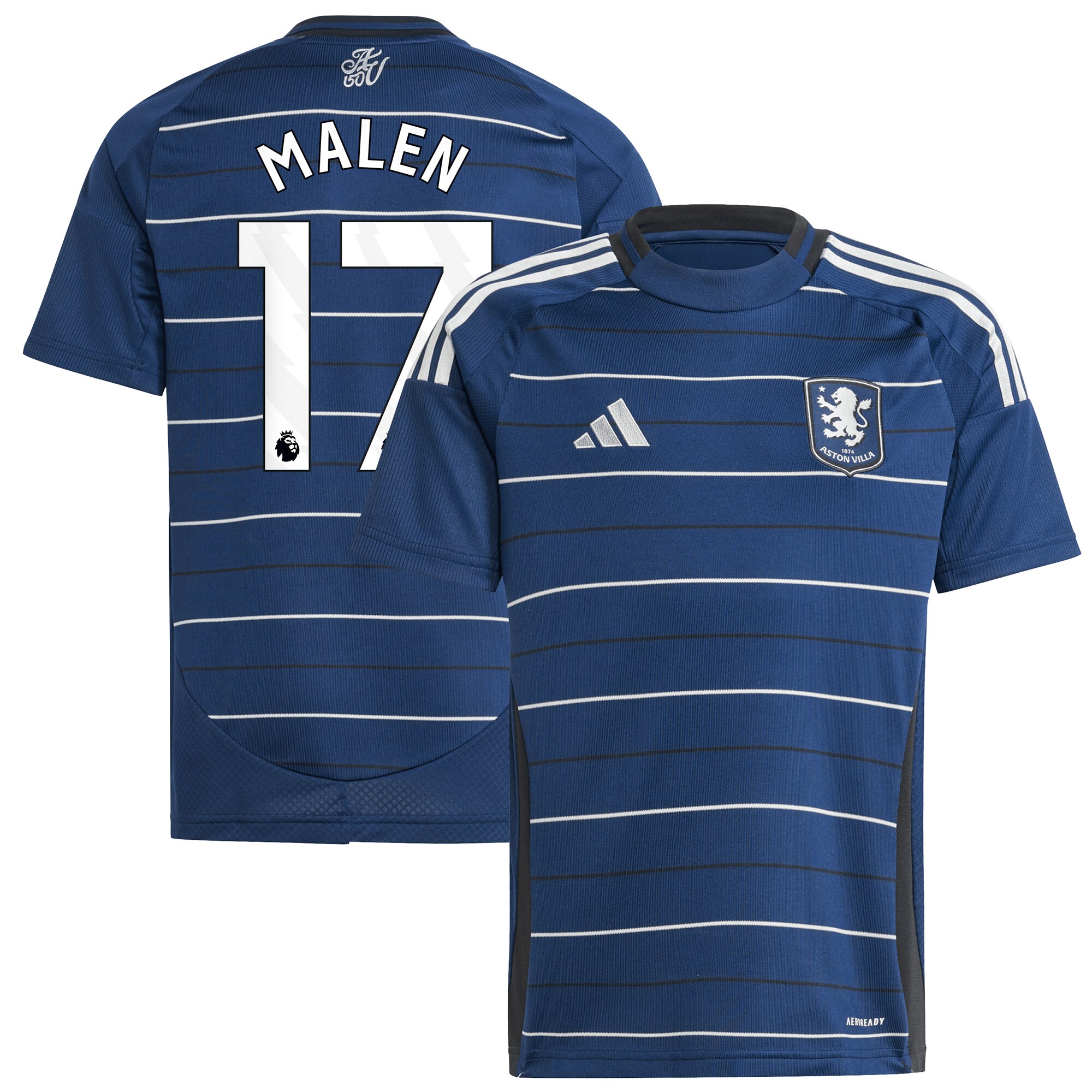 aston villa adidas third shirt 2024-25 – kids with malen 17 printing Collection | Official Aston Villa FC Gear Online