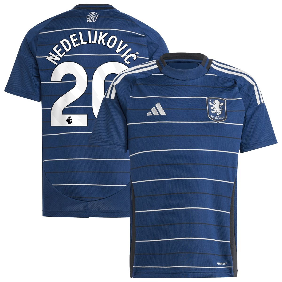 aston villa adidas third shirt 2024-25 – kids with nedeljković 20 printing Collection | Official Aston Villa FC Gear Online