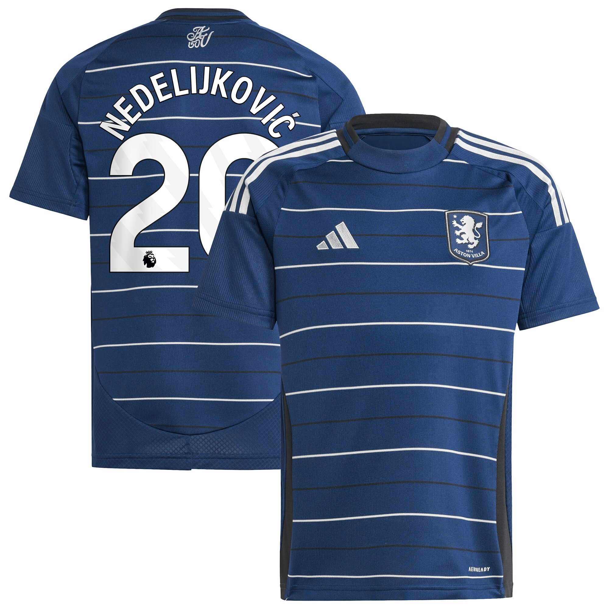 aston villa adidas third shirt 2024-25 – kids with nedeljković 20 printing Collection | Official Aston Villa FC Gear Online